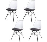 Amadeus - Lot de 4 chaises Diane avec coussin d'assise - Gris - Diane gris G