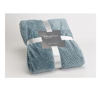 AMADEUS-Plaid en polyester coloris bleu glacier Terac Damier - 130 x 170 cm