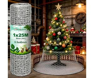 Amagabeli 1M x 25M Grillage à Poule 40mm Galvanisé Maille Hexagonal Cloture poulailler Jardin Voliere Metallique Jardin Grillage Triple Torsion Élevage Volaille Filet résistant aux Intempéries