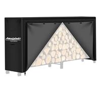 Amagabeli 244cmx61cmx107cm couverture de support de bûches de bois de chauffage résistant aux intempéries extérieur robuste imperméable 600D Oxford tissu couvertures de stockage de bois de chauffage