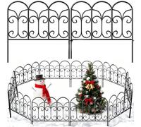 Amagabeli Clôture de Jardin en Métal 46cm(H) x 46cm(L) (5 Panneaux, Longueur Totale 2.3m) Creusage Barrière pour Animaux Clôture Métallique Décorative pour Chien Cour Terrasse Extérieur Noir