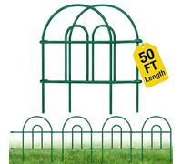 Amagabeli Clôture Jardin Extérieur Décorative en Métal Vert - 15m Longueur x 46cm Hauteur (35 Panneaux) - Barrière Paysagère Résistante aux Intempéries pour Décoration Extérieure