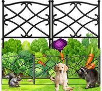 Amagabeli Clôture Jardin Métal 5 Panneaux, 60cm(H) x 3m(L), Barrière Extérieure Décorative Résistante aux Intempéries pour Délimitation de Pelouse et Fleurs, Facile à Installer sans Outils