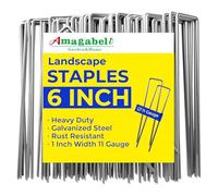 Amagabeli Garden Home 200 Piquets de Jardin Pelouse Agrafes pour Toile de Paillage en Forme de U - 150 mm Piquet Fixation Ongles Mauvaises Herbes Tissu Piquets Galvanisé Piquets de Fixation en Acier