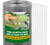 Amagabeli Grillage Métallique Galvanisé Et Soudé par Points, 1,2 M X 20 M, pour Volière, Volière Et Lapin, 12,7 Mm, 0,85 Mm, Galvanisé Et Soudé par Points, Grillage Métallique Soudé À Chaud