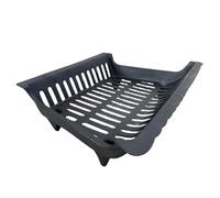 Amagabeli Grille de cheminée Bois de chauffage Porte-bûches À toute épreuve Fonte de fer Intérieur Grille de feu De plein air Poêle à bois Support Titulaire Noir