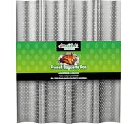 Amagabeli Plateau à Baguette, 38x33x2.5cm, Moule Pain Français, Moule à Pain Français Argent avec Revêtement Antiadhésif, Moule à Pâtisserie en Bâton Perforé Français