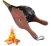 Amagabeli Soufflet de cheminée en bois de 39,4 x 17,8 cm pour brasero Buse en fonte pour camping, barbecue, cheminée, pompe à soufflet, accessoires de suspension