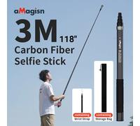AMagisn 1.2 M/3 M bâton de Selfie Invisible librement rétractable en Fiber de carbone étendu pour Gopro Max/Insta360 X3 X4 X5 accessoires