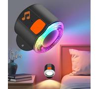 Amagle Applique Lampe Murale Sans Fil Rechargeable avec Enceinte Bluetooth | 3 Températures de Couleur, Luminosité Réglable, 5 Modes RGB avec Synchronisation Musicale, Rotation à 360°, Intérieure