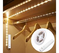 Amagle Ruban Led 1m Chambre Lumiere Pile Led Detecteur de Mouvement, Reglet Bande Led Blanche 1m Strip Lights TV Interieur Nuit Light Lumineuse Bandeau Leds Autocollante Éclairage Sans Électricité