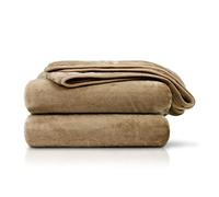 Amago - Couverture Extra Douce, Sensation Cachemire, 180 x 220 cm - Taupe