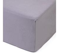 Amago - Drap Housser, 50 cm Bonnet, 100% Coton, 140 x 200 cm - Argent