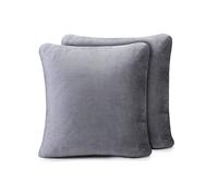 Amago Taie d'Oreiller, Sensation Cachemire (Lot de 2), 50 x 50 cm - Anthracite