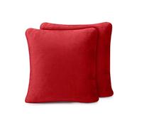 Amago Taie d'Oreiller, Sensation Cachemire (Lot de 2), 50 x 50 cm - Rouge