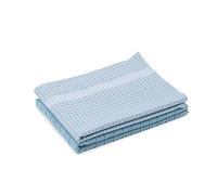 Amago Torchons en Jacquard (Lot de 2), 50 x 70 cm - Aqua/Blanc