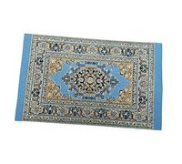 Amagogo 1:12 Échelle Tapis de Sol Décor Fournitures Meubles Accessoires Maison Salon Chambre Tapis Tissé Maison de Poupée Sol Soie Revêtements Ornements, Bleu ciel