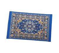Amagogo 1:12 Échelle Tapis de Sol Décor Fournitures Meubles Accessoires Maison Salon Chambre Tapis Tissé Maison de Poupée Sol Soie Revêtements Ornements, Bleu