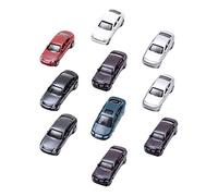 Amagogo 10x Mini Diecast Modèle Voiture Peint Accessoires Véhicule Jouets pour Streetscape Micro Paysage Chemin de Fer Paysage Bâtiment Disposition Ornements, 1/100
