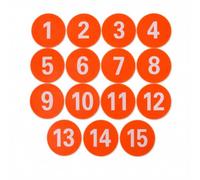 Amagogo 15 Pièces Marqueur d'Entraînement Enfant Marqueurs de Sol Disques Numérotés Ronds PVC Flexible pour Positionnement et Suites de Pas Suitable pour, Orange