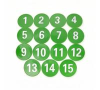 Amagogo 15 Pièces Marqueur d'Entraînement Enfant Marqueurs de Sol Disques Numérotés Ronds PVC Flexible pour Positionnement et Suites de Pas Suitable pour, Vert