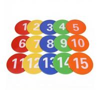 Amagogo 15 Pièces Marqueur d'Entraînement Enfant Marqueurs de Sol Disques Numérotés Ronds PVC Flexible pour Positionnement et Suites de Pas Suitable pour, Multicolore