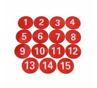 Amagogo 15 Pièces Marqueur d'Entraînement Enfant Marqueurs de Sol Disques Numérotés Ronds PVC Flexible pour Positionnement et Suites de Pas Suitable pour, Rouge