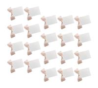 Amagogo 20 marque-places blancs vierges avec ruban, décoratifs et créatifs, pour banquets et décorations de table, notamment pour enterrements de vie de jeune, Ruban Rose