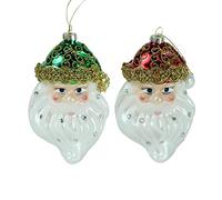 Amagogo 2x Père Noël Ornement Suspendu Fournitures de Fête avec Corde Maison Artisanat Suspendu Signe Suspendu Pendentif pour Fenêtre Pelouse Xmas Festival