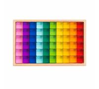 Amagogo 60 Piè Cubes Construction Multicolore-en-Ciel Coloré Blocs Construction en Résine Bloc Sensoriel pr Apprentisge Pratique
