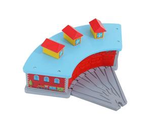 Amagogo Abri de Train pour Enfants, Garage de stationnement, Accessoire de développement ferroviaire avec aiguillage à Cinq Voies pour Une expérience