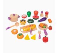 Amagogo Accessoires Cuisine en Bois pour Jouer à Faire Semblant, Fruits et légumes à découper, Jeu en Bois pour Le Nouvel an