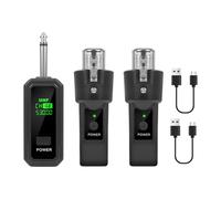 Amagogo Adaptateur de émetteur récepteur XLR, système universel de micro sans fil XLR pour basse électrique dynamique, 1 pour 2