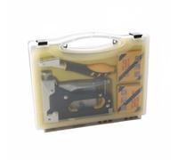 Amagogo Agrafeuse Manuelle 3 en 1 Outil de Fixation à Dispositif d'Agrafage Usage sans Courant pour Agrafage Efficace Poignée Ergonomique Coffret et Arrache-