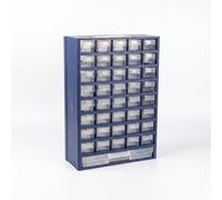 Amagogo Armoire de Rangement à Composants Organiseur de Composants Électroniques Casier 64 Tiroirs Transparents Boîtes de Tri Plastique Légère Adaptée aux, Bleu