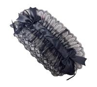 Amagogo Bandeau en dentelle avec nœud papillon, accessoire de décoration pour cheveux, pour femme, idéal pour la danse, le bal masqué, Noir