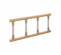 Amagogo Barrière de Lit de Sécurité Rambarde Bed Rail Main Courante d'Appui en Bois et Acier Pliable pour Gain de Place Soutien, Garde-Corps De Lit en Bois Massif À Quatre Barres