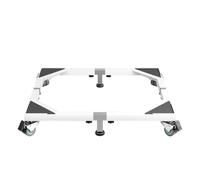 Amagogo Base de Réfrigérateur Réglable Chariot Support Piédestal Monture Télescopique avec Pied Central et Renforcés Acier Inoxydable Hauteur10.3cm Adapté au, Blanc Mat