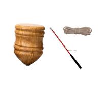 Amagogo Bois sculpté en rotation supérieure Party éducatif favorise un jouet en bois léger jouet gyro classique portable pour les jeux pour garçons