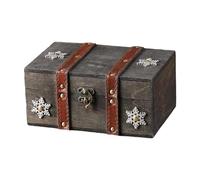 Amagogo Boîte à Bijoux en Bois, boîte à trésors en Bois, à Collectionner, multifonctionnelle, Polyvalente, Porte-Bijoux, Porte-Souvenirs pour pendentifs et, Gris