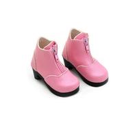 Amagogo Bottine Ppée 60 Cm Semelle Foncée Contrastante Bottines à Talon Bloc Aspect Cuir Bottines Zippées pr Enfants, Jeu D'imagination, Rose