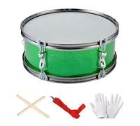 Amagogo Caisse claire 13" avec sangle réglable, batterie d'apprentissage de la musique, instruments de musique pour enfants adultes garçons filles adolescents, Vert Monophonique