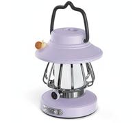 Amagogo Camping Lantern Lanterne Style Ancien Lampe de Camping Lampe de Tente Lumière Nomade Trois Couleurs de Lumière avec Réglage Continu et Mémoire, Violet