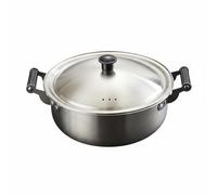 Amagogo Casserole en Acier Inoxydable 304 Marmite Soupe Ramen Noodle Cuiseur Conception Ergonomique Poignées Antidérapantes Chauffage Efficace Compatible Feu, Argent, 22CM+Avec Couvercle