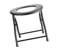 Amagogo Chaise percée pliante, siège de toilette portable, antidérapant, en acier au carbone, tabouret de douche, siège de bain pour camping, maison