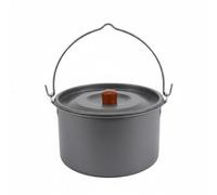 Amagogo Chaudron Cuisson Extérieur en Alliage d'Aluminium Léger avec Crochets Latéraux pour Suspendre au Bûcher pour Préparer Soupes et Ragoûts