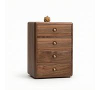 Amagogo Children Lock Cabinet Coffret à Bijoux Boîte Organisateur Armoire à Tiroirs Coffret de Rangement en Noyer avec Finition Classique pour Bracelets, Noyer Noir D Amérique du Nord