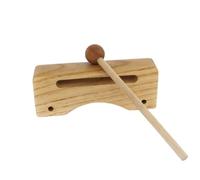 Amagogo Clave de Percussion en Bois Bloc à Instrument de Percussion Maillet Inclus Grain Visible Fabrication Soignée Adaptée aux Amateurs Création Rythmique d'Improvisation, Petit Bloc De Bois