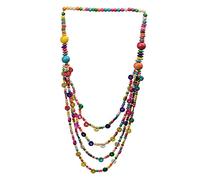 Amagogo Collier Fait Main avec Perles Colorées Sautoir Multi Couches Style Ethnique Bijoux Femme Fille pour Port Quotidien Durable Fabriqué à la Main