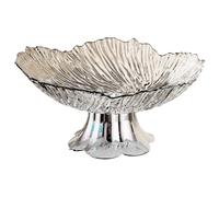 Amagogo Coupe à fruits décorative sur pied, idéale pour la table, le rangement des en-cas et de travail de la cuisine ou des fêtes, Blanc Transparent